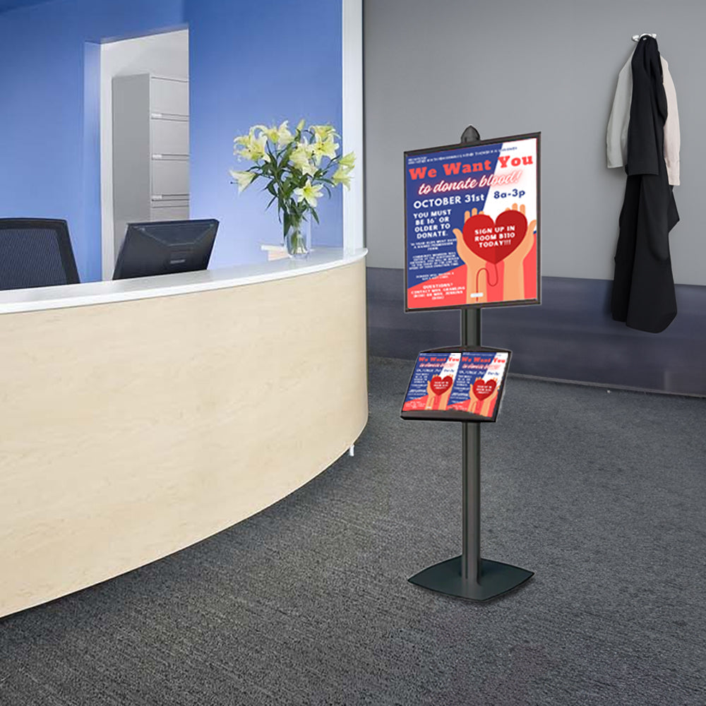 Euro-Style POSTO-STAND Display 22x28 Snap Frame +Metal Brochure Holder ...