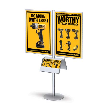 24x36 Double Sided Poster Sing Holder Stand with Metal Slide-In Frame, Floor Standing Sign Holders