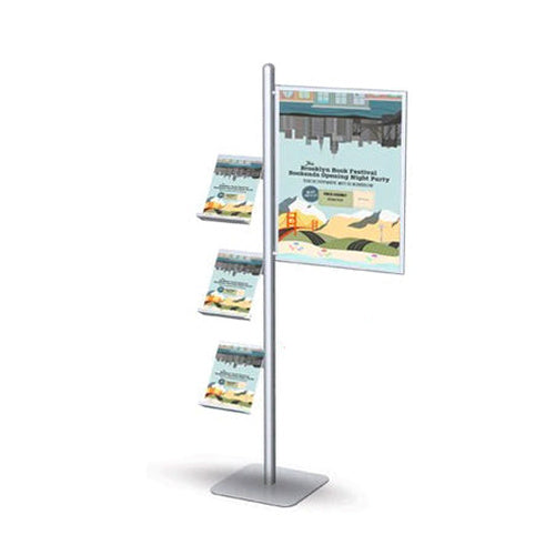 POSTO-STAND 8 Foot Slide-In Sign Stand and Offset Literature Holder 24x36