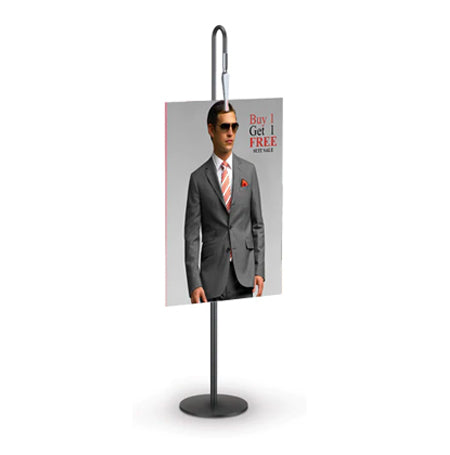 Low Cost, Quick Clip Counter Top Sign Holder Display | Adjustable to 14" - 24" with Telescopic Pole