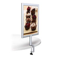 Clamp-On Poster Displays CounterTop Sign Holder Display Graphics 8 1/2" x 11" Up to 1/4" Thick