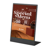 8 1/2 x 11 Countertop Sleeve Display - Angled Sign Frame Stand with Quick Change Slide-in Feature