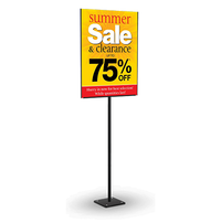 11 x 14 Lightweight Countertop Pedestal Sign Stand, Single-Sided with Fixed Height Post 18"