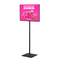 11 x 17 Lightweight Countertop or Floor, Steel Pedestal Display Stand Two-Sided + Fixed Height Post 18"