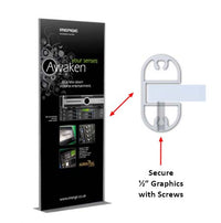 24 x 72 Mounted Graphic Poster Board Floorstand with Solid Steel Base, Silver or Black Finish
