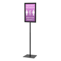 Value Line 11x14 Pedestal Sign Holder on Steel Square Base | with Top Slide-in Frame Design