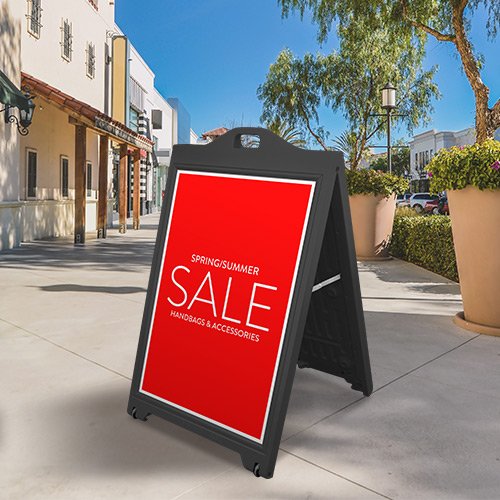 Sidewalk Sign for Indoor and Outdoor Signs - Open Aluminum A  Frame Sign Poster Board 24x36 Inches, White Dry Erase Surface - Heavy Duty  Double Sided Sandwich Board, Street Advertising