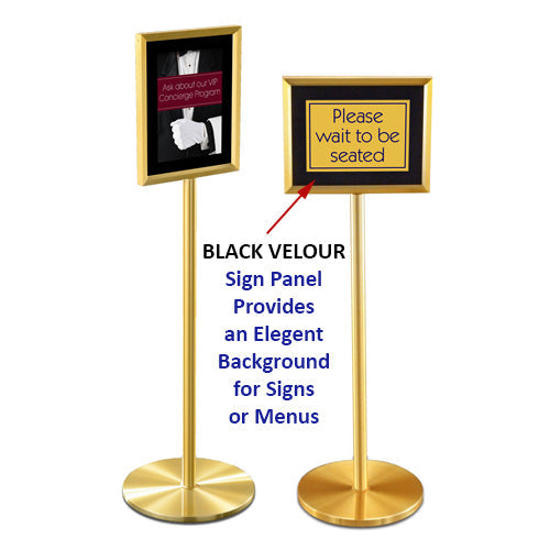 Black Velour 11x14 Sign Panel Provides an Elegent Background for Signs or Menus