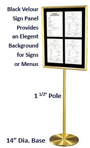 Touch of Class 16x20 Hospitality Sign Holder Stands + Black Velour