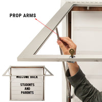 Prop arms support and hold open your standing 48x48 reader board while putting in your message.