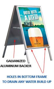 30x40 Large Sign Frames, Economical Top Load Quick Change Beveled Metal  Poster Frame