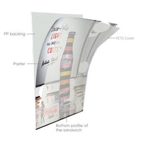 Slide-In A-Board sidewalk sign comes with PETG Covers and Backers to Protect your 24x36 poster