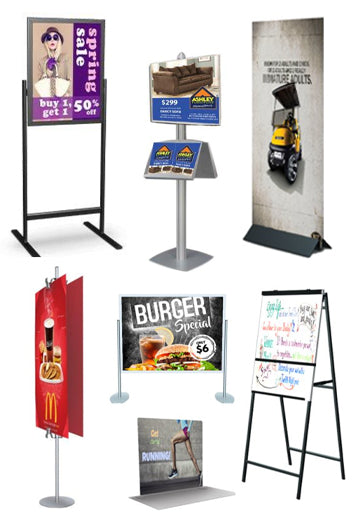 14x22 Poster Stand Sign Holder  Heavy-Duty Steel Post, Top Load Frame –  FloorStands
