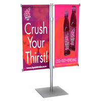 6" WIDE VERTICAL BANNER STAND COUNTER TOP DISPLAY (DOUBLE POSTERS)