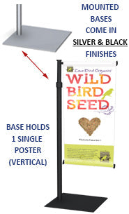 Vertical Banner Stand Countertop Single Poster Display | Mini Banner 12" Width | Telescopic Pole