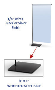 Wire Counter Top Banner Stand | Sign Holder Display Fits 12" x 25" Banner with Two-Sided Graphics