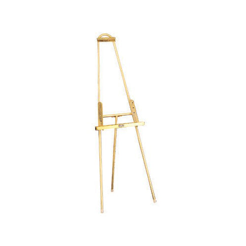 Ultra Luxury, Solid Brushed Brass Easel Stand | 24" Wide x 66.5" High x 20" Deep with Adjustable Ledge