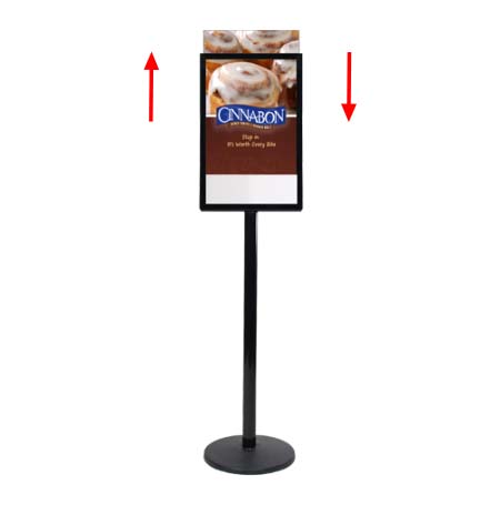 14x22 Poster Stand Sign Holder | Heavy-Duty Steel Post, Top Load Frame ...