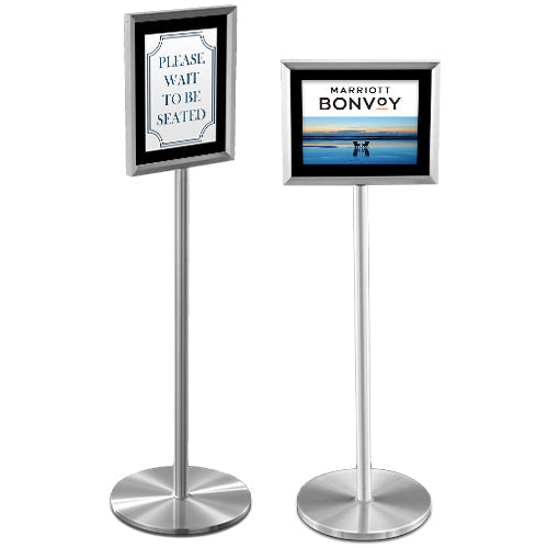 Touch of Class 14x22 Hospitality Sign Holder Stands + Black Velour Satin Aluminum Finish