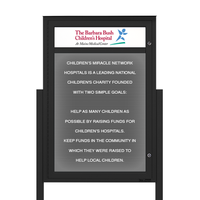 EXTREME WeatherPLUS LED-Illuminated Outdoor Enclosed Letter Board Stands with Header | Shown in Black Finish with Grey Letterboard Panel