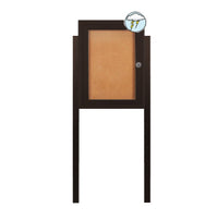 SwingCase Standing 42x42 Lighted Outdoor Bulletin Board Case w Posts (One Door)