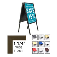 Large A-Frame 30x30 Sign Holder | Quick Change Aluminum Snap Frame with 1 1/4" Wide Profile