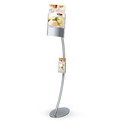 Adjustable Floor Stand with Rotating & Tilting Sign Frame for 18” x 22”  Menus, Posters and Signs
