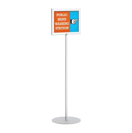 14x22 Pedestal Sign Holder with Round Steel Base with Slide-In Frame ...