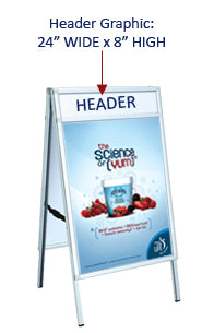 24x36 A-Frame Sign Holder with Header (Slide-In Design)