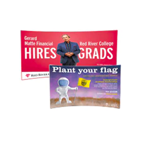 36" High Counter Top Fabric Banner Display (Curved, 17" Deep)
