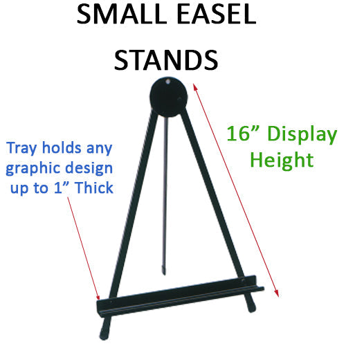 Aluminum Countertop Easels (16 Display Height) with Shelf