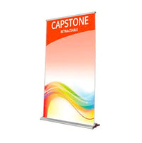 Capstone 39.25" Wide Single Sided Silver Retractable Bannerstand