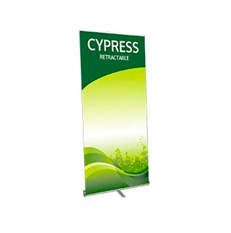 Cypress 39.25" Wide x 83.75" High Single Sided Silver Retractable Bannerstand