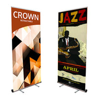 CROWN 33.5" Wide Retractable Banner Stands | Single Sided 