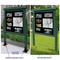 Freestanding Outdoor Information Board 41x42 is Single Sided and Available in 6 Recycled Plastic Lumber Finishes