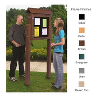 28x20 Standing Outdoor Cork Board Info Center is available in 6 Plastic Lumber Finishes