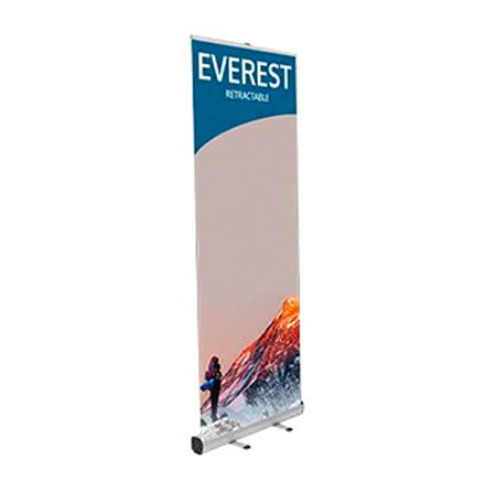 Everest 31.5" Wide Single Sided Silver Retractable Bannerstand