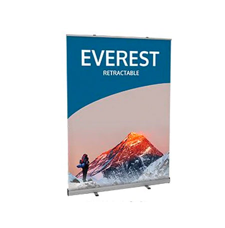 Everest 59" Wide Single Sided Silver Retractable Bannerstand