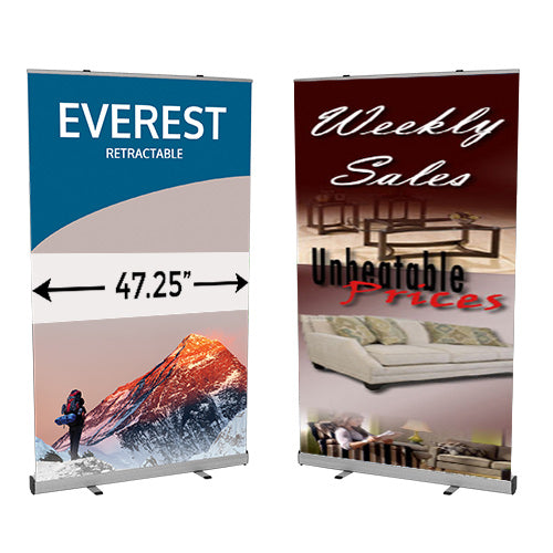 EVEREST 47.25" Wide Retractable Banner Stands | Single Sided 