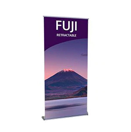 Fuji 39.25" Wide Single Sided Retractable Bannerstand comes in Silver or Black Base