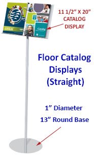 Floor Catalog Displays - Straight (13" Rounded Base)