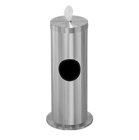 Disinfecting Wipe Dispenser with Trash Receptacle