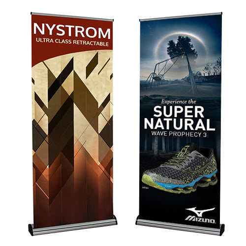 NYSTROM 35.5" Wide Ultra Class Retractable Banner Stands | Single Sided
