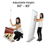 Ultra Class Retractable Nystrom Bannerstand Adjusts in Height 60" to 83" with Bungee Telescopic Pole