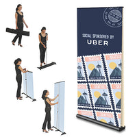 RETRACTABLE BASE ACCEPTS (2) BANNERS 48" WIDE