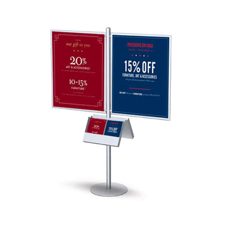 POSTO-STAND 8 Foot Slide-In Double Offset Sign Stand and Literature Holder 24x36