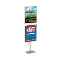 8 Foot POSTO-STAND Slide-In Frame Poster Sign Stand 22x28 Double Tier