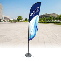 Whoosh 11' Outdoor Flag Bannerstand | Feather Shape | 1 or 2 Sided