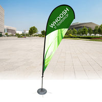 Whoosh 11' Outdoor Flag Bannerstand | Teardrop Shape | 1 or 2 Sided