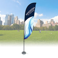 Whoosh 14' Outdoor Flag Bannerstand | Feather Shape | 1 or 2 Sided